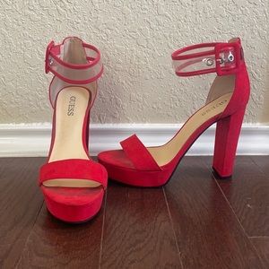 Guess chunky platform sandal heels